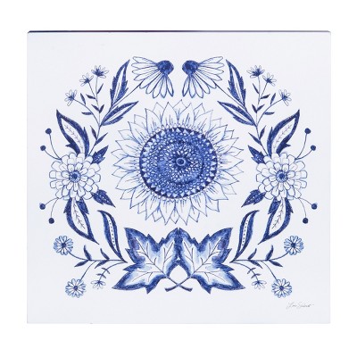 Gallerie II Blue Harvest Sunflower Wall Art 12 x 12 x 1 Inches.