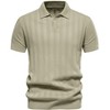 INSPIRE CHIC Men's Short Sleeve Button Regular Fit Knit Texture Polo Shirt - 2 of 4