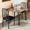 Dining Table Set for 2, Kitchen Table and Chairs for 2 with Padded Seats, 3 Piece Dining Room Table Set with Angular Design - 2 of 4