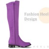 Perphy Women's Round Toe Zipper Block Heels Knee High Boots - 4 of 4
