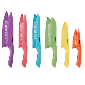 Cuisinart Advantage 12pc Ceramic-Coated Color Knife Set With Blade Guards- C55-12PRC2: Multicolor Stainless Steel Cutlery - 1 of 4