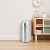 Fingerprint-Proof Stainless Steel Garbage Can with Push Lid, Heavy Duty Tall Waste Bin - 3 of 4