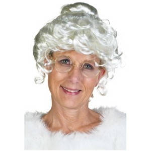 HalloweenCostumes.com One Size Fits Most  Women  Adult Deluxe Mrs. Claus Wig, White - 1 of 1