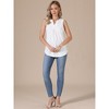 INSPIRE CHIC Women's Summer Eyelet Embroidery Sleeveless V Neck Loose Fit Casual Work Blouses - 4 of 4