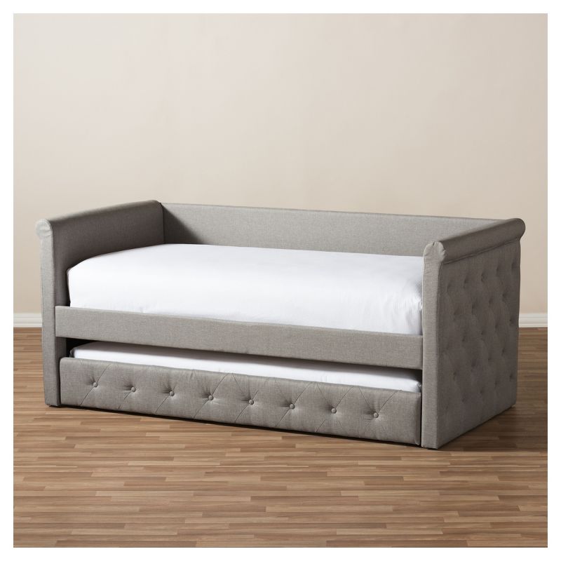 Twin Alena Modern And Contemporary Fabric Daybed with Trundle - Baxton Studio, 5 of 7