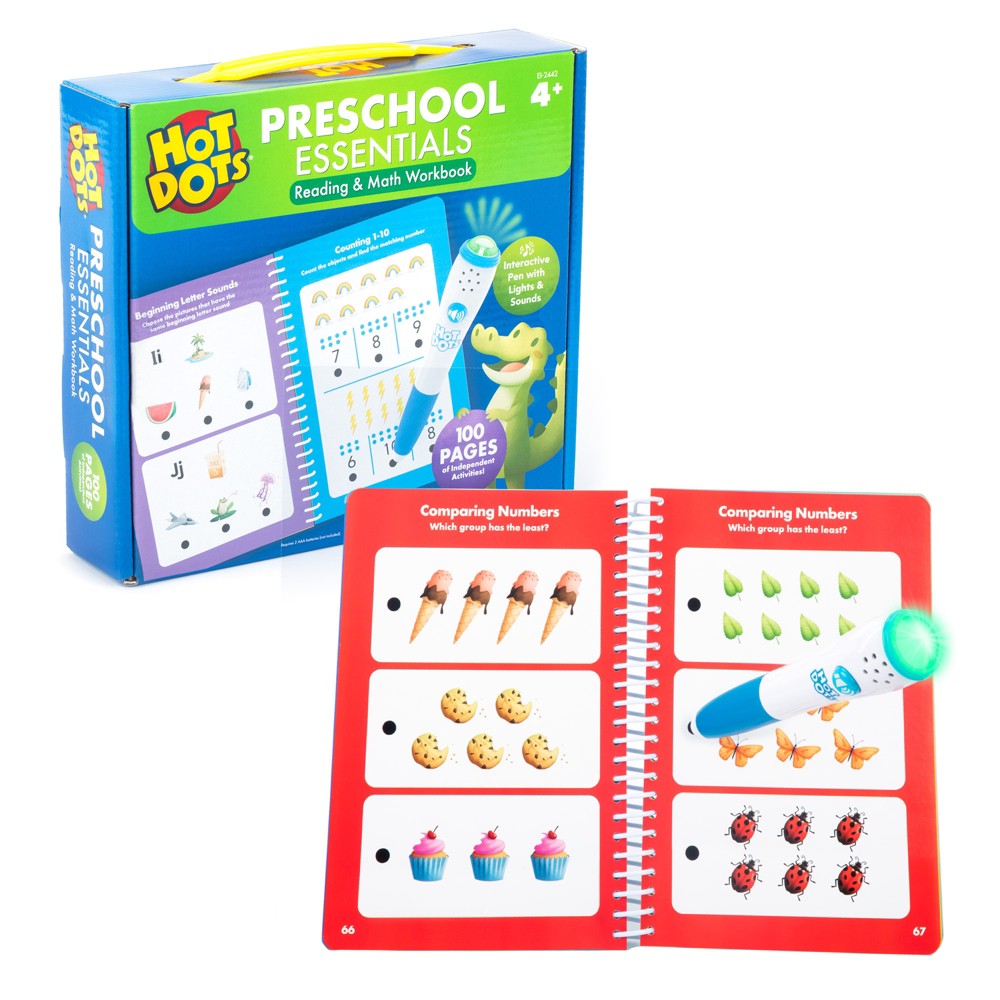 Educational Insights Preschool Math and Reading Workbook with Interactive Audio Pen