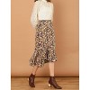 Allegra K Women's Summer Floral Elastic Waist High Low Ruffle Hem Midi Skirts - 2 of 4