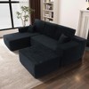 105.7'' Plush Corduroy Deep-Seat Modular Sectional Sofa with U-Shaped Chaise and No-Assembly Design - 2 of 4