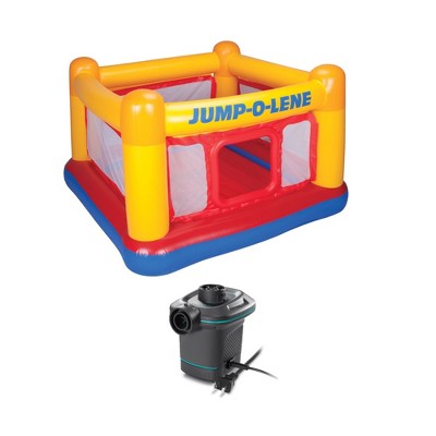 Intex Inflatable Ball Pit Bounce House & 120V Quick Fill AC Electric Air Pump
