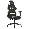 vidaXL Massage Gaming Chair with Footrest Black and Cream Fabric - image 2 of 4