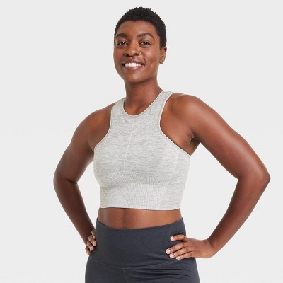 Women's Seamless Medium Support Cami Midline Sports Bra - All In Motion™  Heathered Gray XS