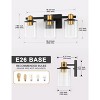 DORESshop 20 in. 3-Light Black Gold Bathroom Vanity Light with Clear Glass Shades for Mirror and Vanity - 3 of 4