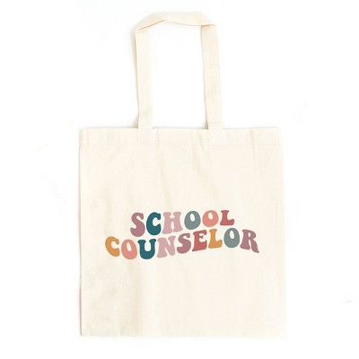City Creek Prints School Counselor Wavy Canvas Tote Bag - 15x16 - Natural