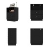 FUFU&GAGA Black Wooden - Textured Nightstand with Geometric Drawer Fronts - 4 of 4