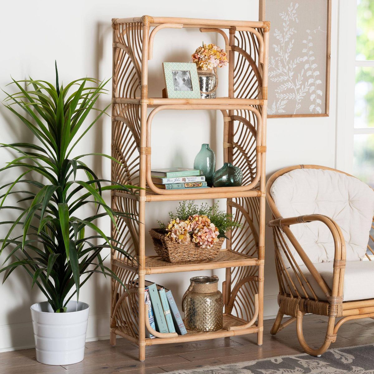 bali & pari Baara Natural Rattan 4  Tier Display Shelf Natural - thumbnail 5