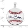 Black Bow Jewelry Sterling Silver Willie McCovey Signature MD Enamel Baseball Pendant - 4 of 4