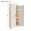 Homy Casa Tall Storage Cabinet with Adjustable Shelves, Cream – Modern Kitchen or Living Room Organizer - 3 of 4