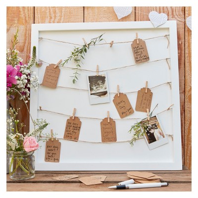 Pegs And String Frame Guest Book Brown