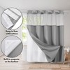 Americanflat 72x75 Hookless Waffle Pattern Shower Curtain - Water-Resistant Long Shower Curtain with Sheer Panel, Snap-In Liner, and Grommets - 4 of 4