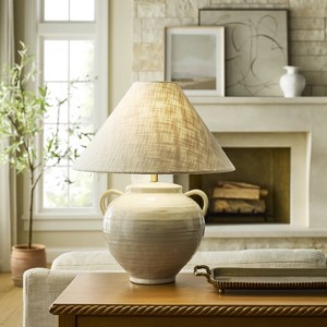 Ceramic Table Lamp with Handles Cream - Threshold™ designed with Studio McGee - 1 of 4