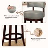 CLIHOME 30-Inch Swivel Bar Stool with Nailhead Trim and Padded Leatherette Seat - 3 of 4
