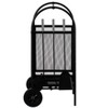 Gardenised Indoor and Outdoor Patio Iron Firewood Log Cart with Wheels and Fireplace Tool Set, Black - 4 of 4