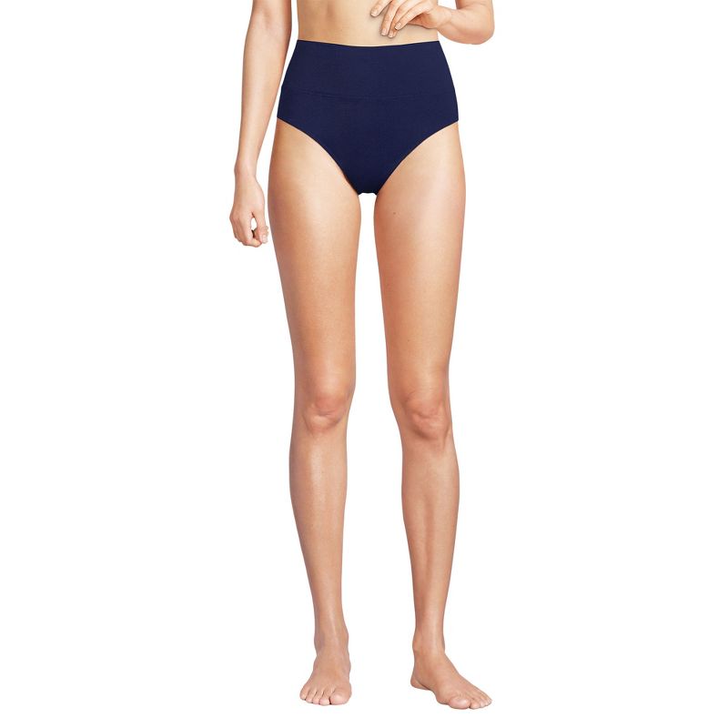 Lands' End Women's Chlorine Resistant Pinchless High Waisted Bikini Bottoms, 1 of 5