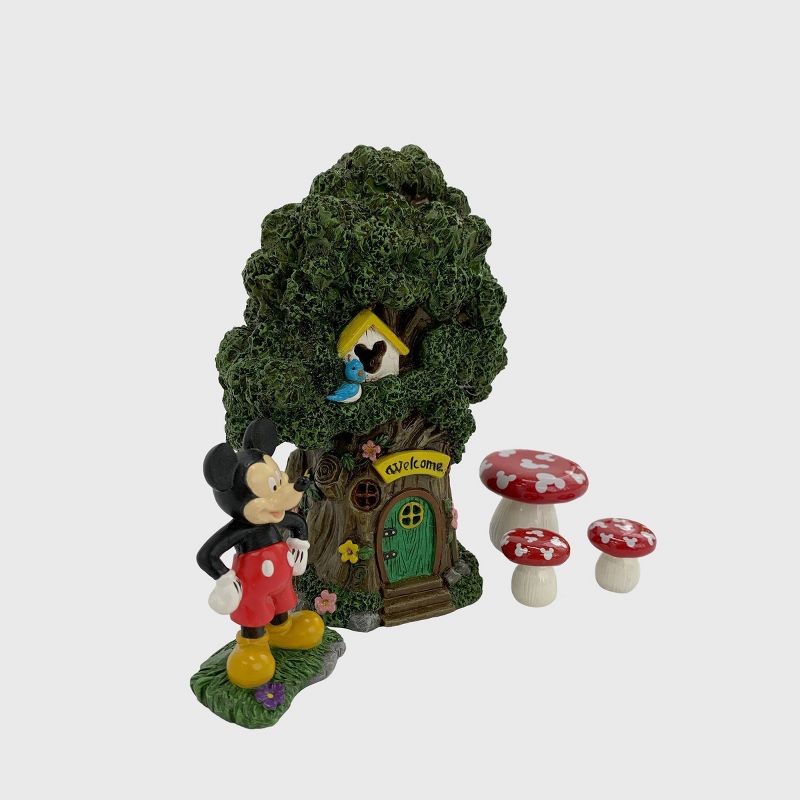 Disney Mickey Mouse Miniature Resin Garden Set With Solar Tree House, 3 of 7