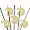 Big Dot of Happiness Gold Glitter 70 Party Straws - No-Mess Real Gold Glitter Cut-Out Numbers - 70th Birthday Paper Straws - Set of 24 - 3 of 4