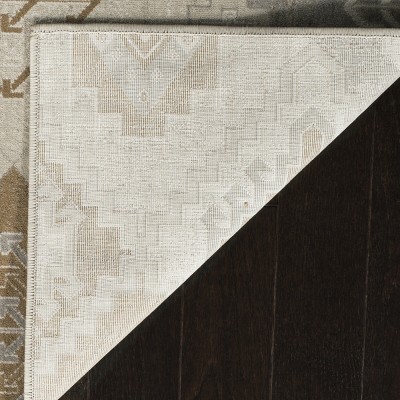 Beige Square Transitional Viscose Area Rug 79''