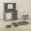 Aghana Digitals Gray Vanity Set with LED Light Mirror, Cushioned Stool, 4 Drawers, Cabinet & - 3 of 4