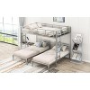 Silver Full over Twin&Twin Bunk Bed with Built-in Shelf - 3 of 3