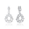 Guili Cubic Zirconia Sterling Silver Rhodium Plated Round Earrings with Swirl Design Lace, A Unique and Elegant Touch for Your Jewelry Collection - 3 of 3