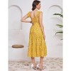 Womens Square Neck Smocked Maternity Dress Flutter Sleeve Summer Maxi Sundress - 2 of 4