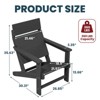 Hyleory HDPE Adirondack Chair - Wide-Slab Woodgrain Outdoor Patio Chair, All-Weather Heavy , Modern Lawn Furniture for Garden, Poolside & Deck - 4 of 4