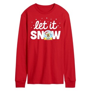 Men's - SpongeBob SquarePants - Let It Snow Long Sleeve Graphic T-Shirt - 1 of 4