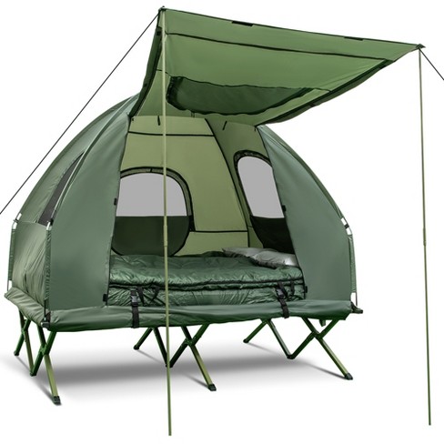 Puur entiteit Bijproduct Costway 2-person Compact Portable Pop-up Tent/camping Cot W/ Air Mattress &  Sleeping Bag : Target