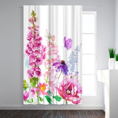 Americanflat Foxglove Floral by Harrison Ripley Blackout Rod Pocket Single Curtain Panel 50x84