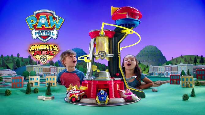 PAW Patrol Super Mighty Pups  Lookout Tower with Chase Figure, 2 of 11, play video