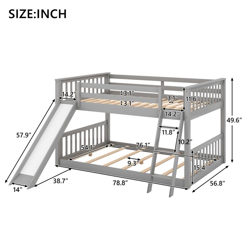Wood Bunk Bed with Convertible Slide and Ladder-ModernLuxe, 4 of 12