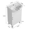 NicBex 17.7" Freestanding Bathroom Vanity with Sink, Bathroom Storage Cabinet, 1 Cabinet Door for Bathroom, White - 2 of 4