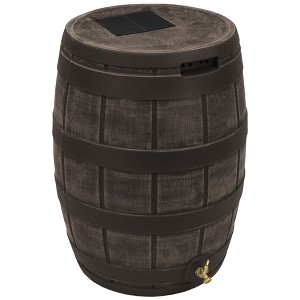 Good Ideas Rain Vault 50 Gallon Rain Barrel with Brass Spigot, Convenient Handles and Screen to Keep Out Debris, Insects, Animals and Children, Oak - 1 of 4