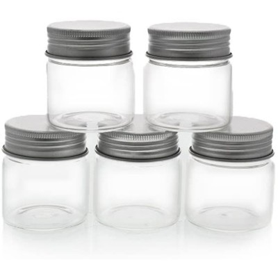 Photo 1 of 5-Piece Mini Glass Storage Jar with Lid for DIY  Art Craft Tiny Jar, 1.7 Ounce