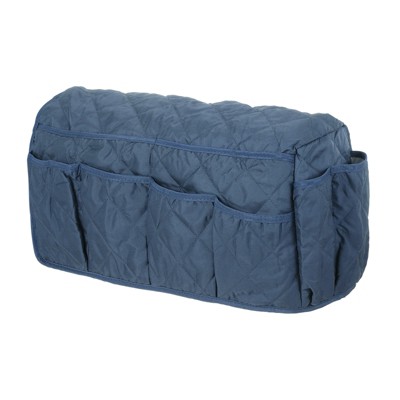 Unique Bargains Non-Slip Waterproof with 14 Side Pocket Sofa Armrest Slipcovers Navy Blue