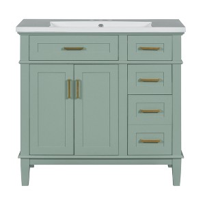 Versatile Bathroom Vanity with Sink: Elevate Your Space with Clean Lines and Contemporary Style in Any Finish - 1 of 4