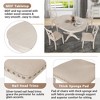 5-Piece Modern Dining Table Set, Round Table and 4 Solid Wood Chairs for Kitchen and Dining Room, Space-Saving Set - 3 of 4