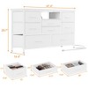 ODK 8 Drawer TV Cabinet, Dresser TV Stand for 50 Inch TV, TV Console Table with Storage, Adjustable Feet, for Living Room, Bedroom - 3 of 4