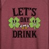 Women's - Instant Message - Lets Day Drink Lightweight French Terry Wide Neck Long Sleeve Graphic Shirt - 2 of 4