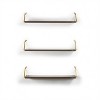 Wall Mounted Rustic Decorative Hanging Metal Bracket Triple Shelfs for Books, Walnut/Yellow - 4 of 4