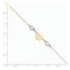 Black Bow Jewelry 14k Two-Tone Gold Diamond-Cut Puffed and Love Heart Anklet, 9 Inch - 4 of 4